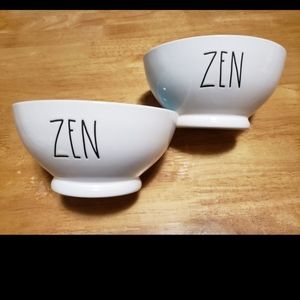 Rae Dunn "ZEN" Bowls New! Teal color